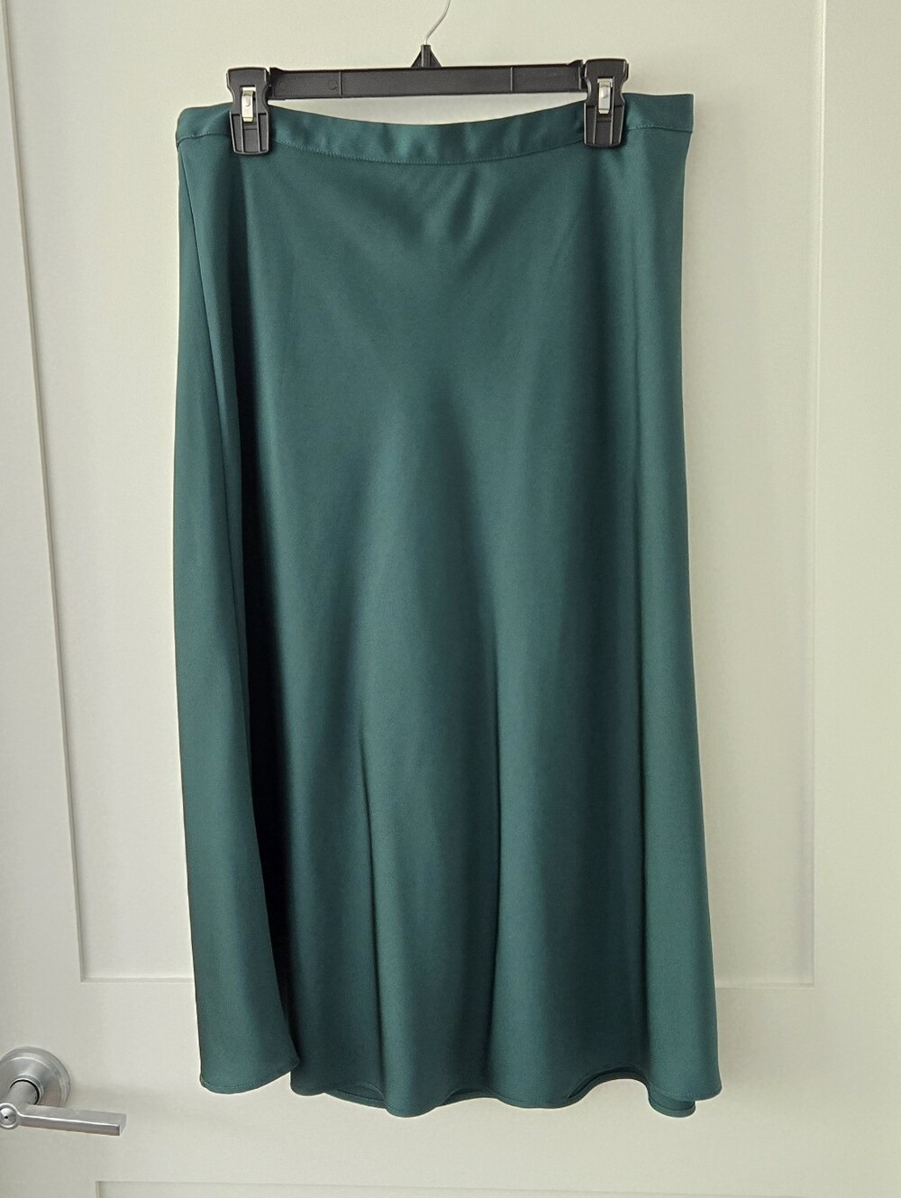 J.Crew Factory Emerald Satin A-Line Slip Skirt Sz M